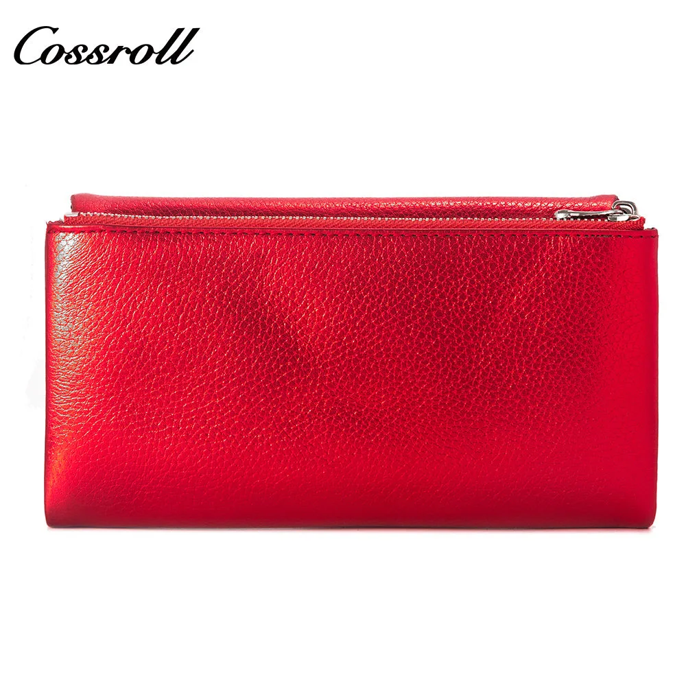 Women's long classic explosive spot multi-color bright leather material first layer cowhide