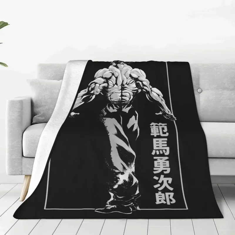 

Yujiro Hanma Flannel Blanket Japanese Anime Manga Custom Throw Blankets for Home Hotel Sofa Rug Piece