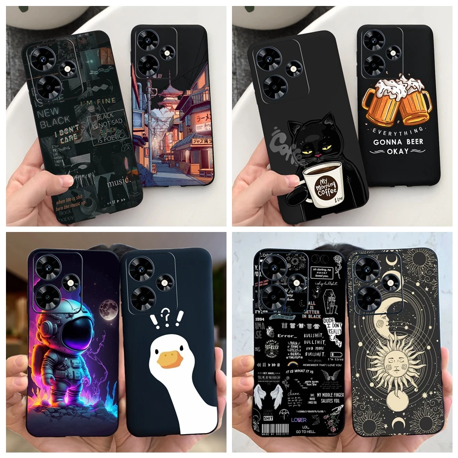 For Infinix Hot 30 Play NFC X6835 Case Hot 30 4G X6831 Back Cover Soft TPU Slim Silicone Nightscape Painting Capa For Hot30 Play