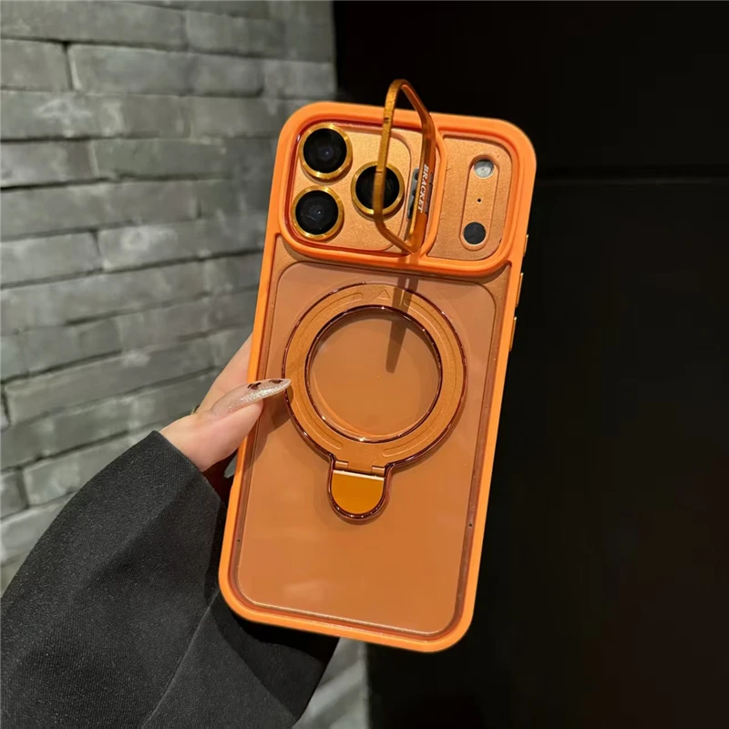 Double Bracket For Magsafe Glossy Case For iPhone 18 17 16 13 15 14 11 12 Pro Max Air Shockproof Cases For iPhone 14 15 16 Plus