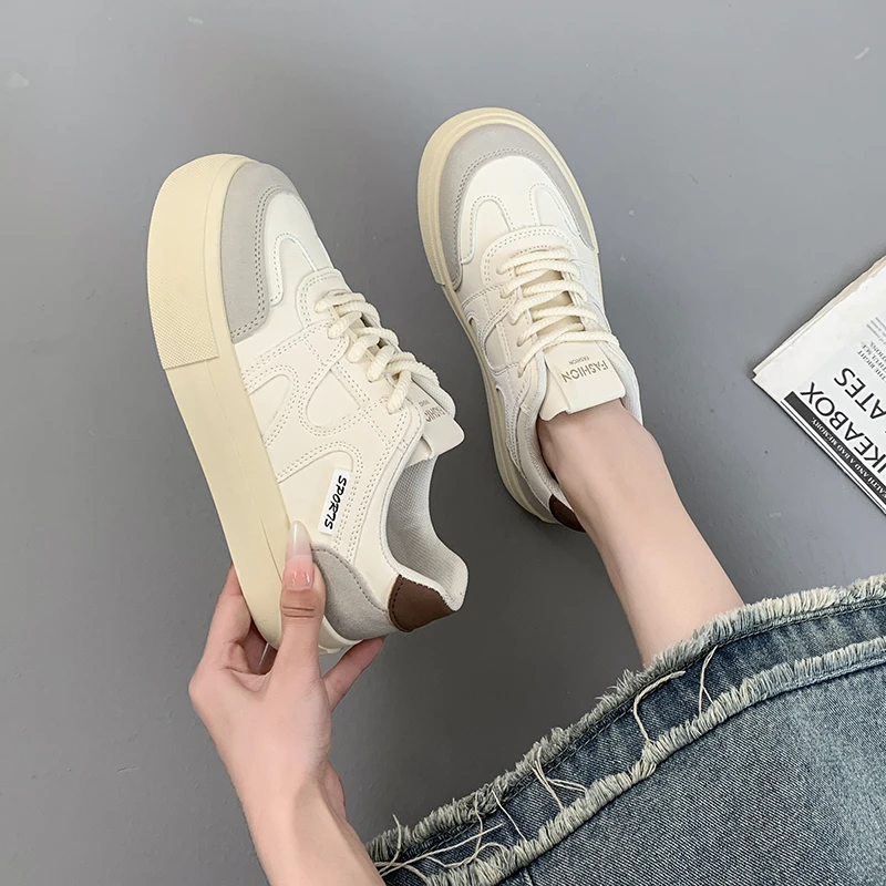 

Кроссовки женские на платформе, повседневная обувь с круглым носком, на шнуровке, однотонные, на шнуровке, для отдыха, зимняя базовая обувь