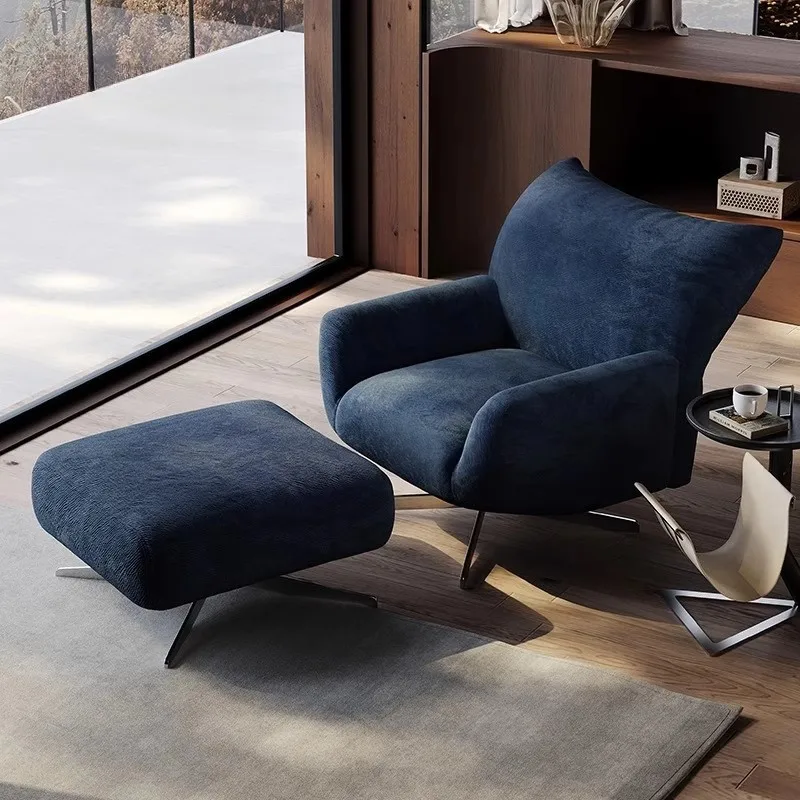 

Italian light luxury designer armchair rotating leisure petal back recliner high-end home living room single sofa