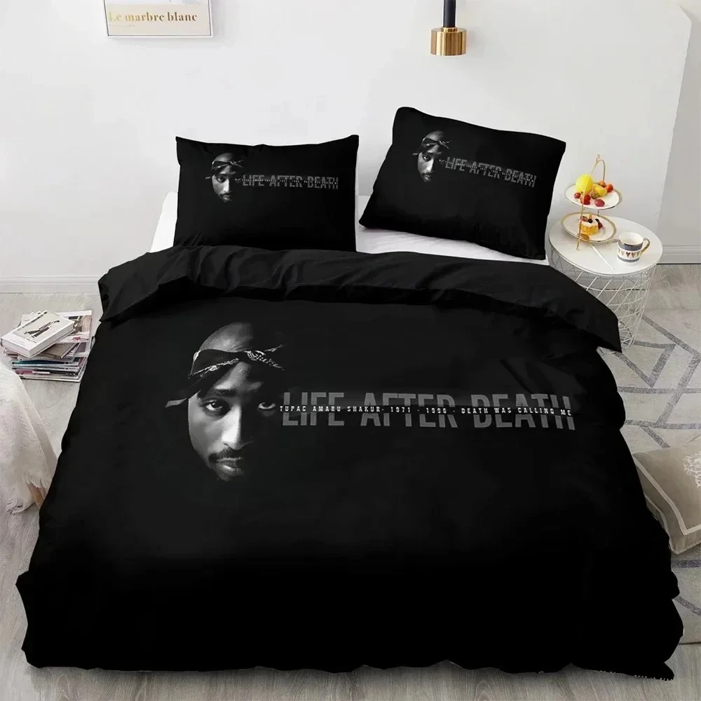 

2Pac Tupac Amaru Shakur Bedding Set Printed Bed Set With Pillowcase Bed Duvet Cover Soft Queen King Size Bedclothes Home