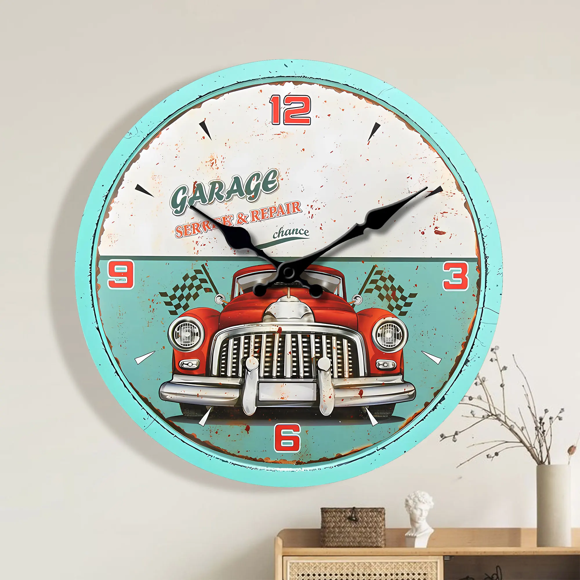 1pc Round wooden wall clock, your \