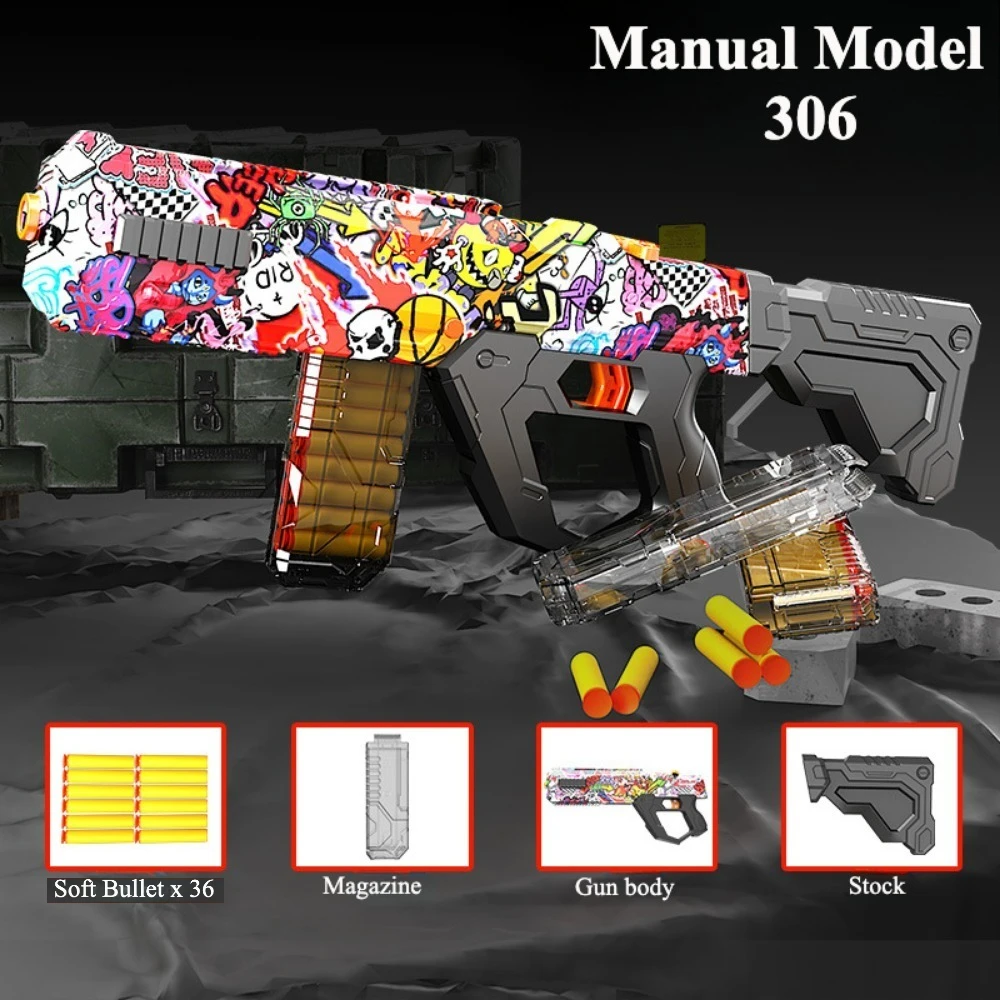 Pistolet na miękkie kulki, pistolet zabawka, automatyczny/ręczny, gra sportowa, gry strzeleckie na zewnątrz, zabawka edukacyjna dla dzieci, chłopców i dorosłych.