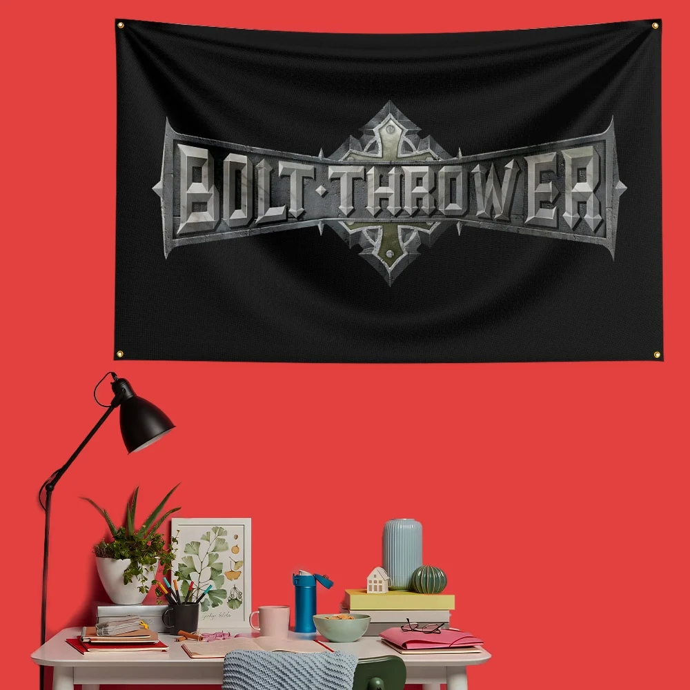 Bolt Thrower Death Metal Flag 3x5 FT 90x150cm Polyester Decorative Banner Tapestry For Music Fans Bedroom Wall Decoration