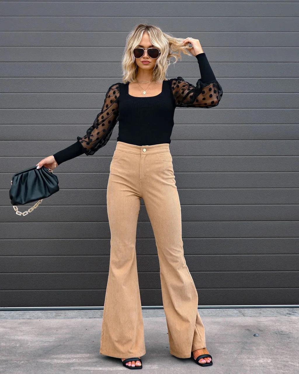 Women Pants Elegant Corduroy spring Autumn Fashion Slim Casual Female New Solid Mid-waist Street Long Flare Clothing Lugentolo