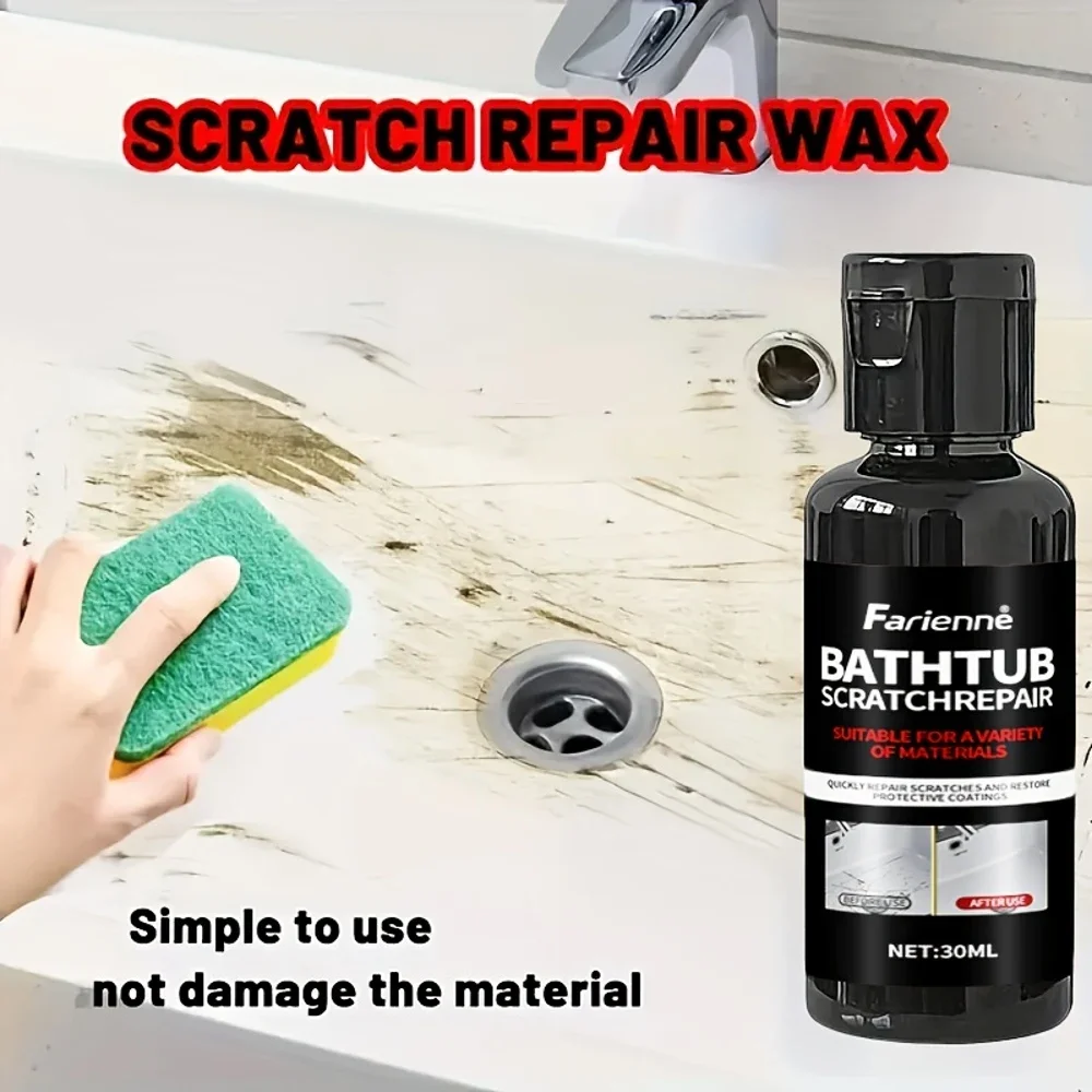 Farienne 30ML Universal Repair Wax - Fast Scratch Fix, Durable for Bathtub, Toilet, Ceramic, Acrylic, Resin, Restores Gloss