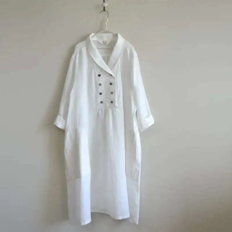 

2025 Spring New Casual Simple Double Breasted Dress Kpop Goth Boho Satin Lady 2025 Summer Dress Robe Vestido Women Party Elegant