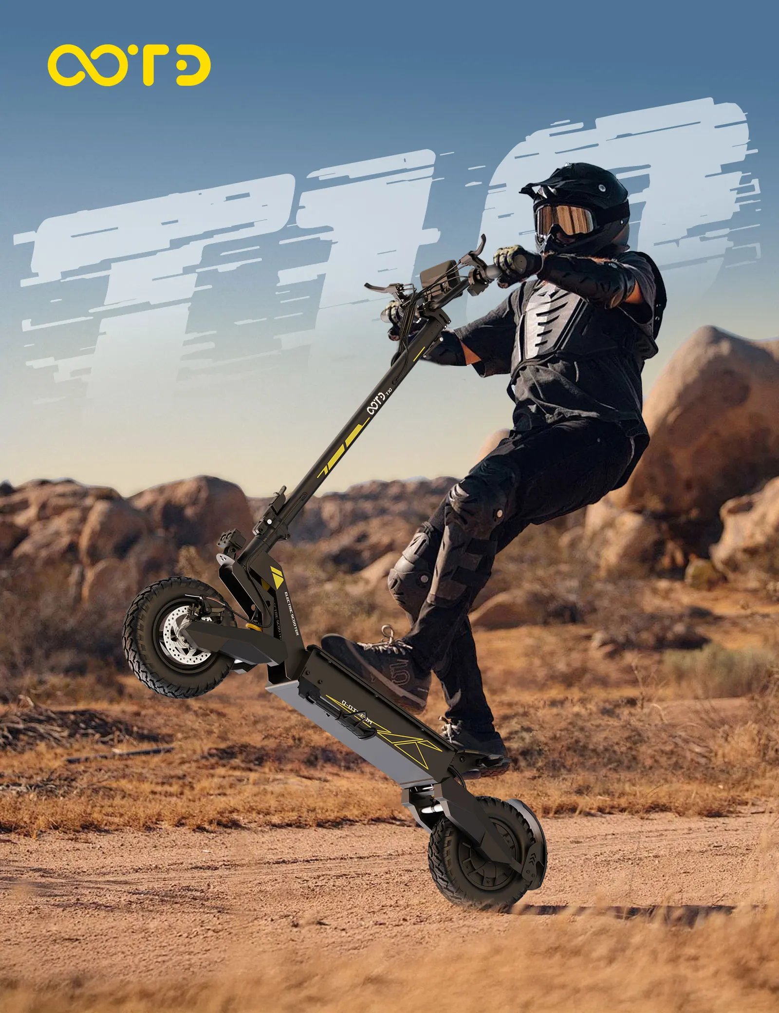 OOTD T10 Elektroroller mit Doppelfederung, HD LCD-Display, 500W Spitzenmotor & 48V13,5AH Akku, 25KM/H Höchstgeschwindigkeit