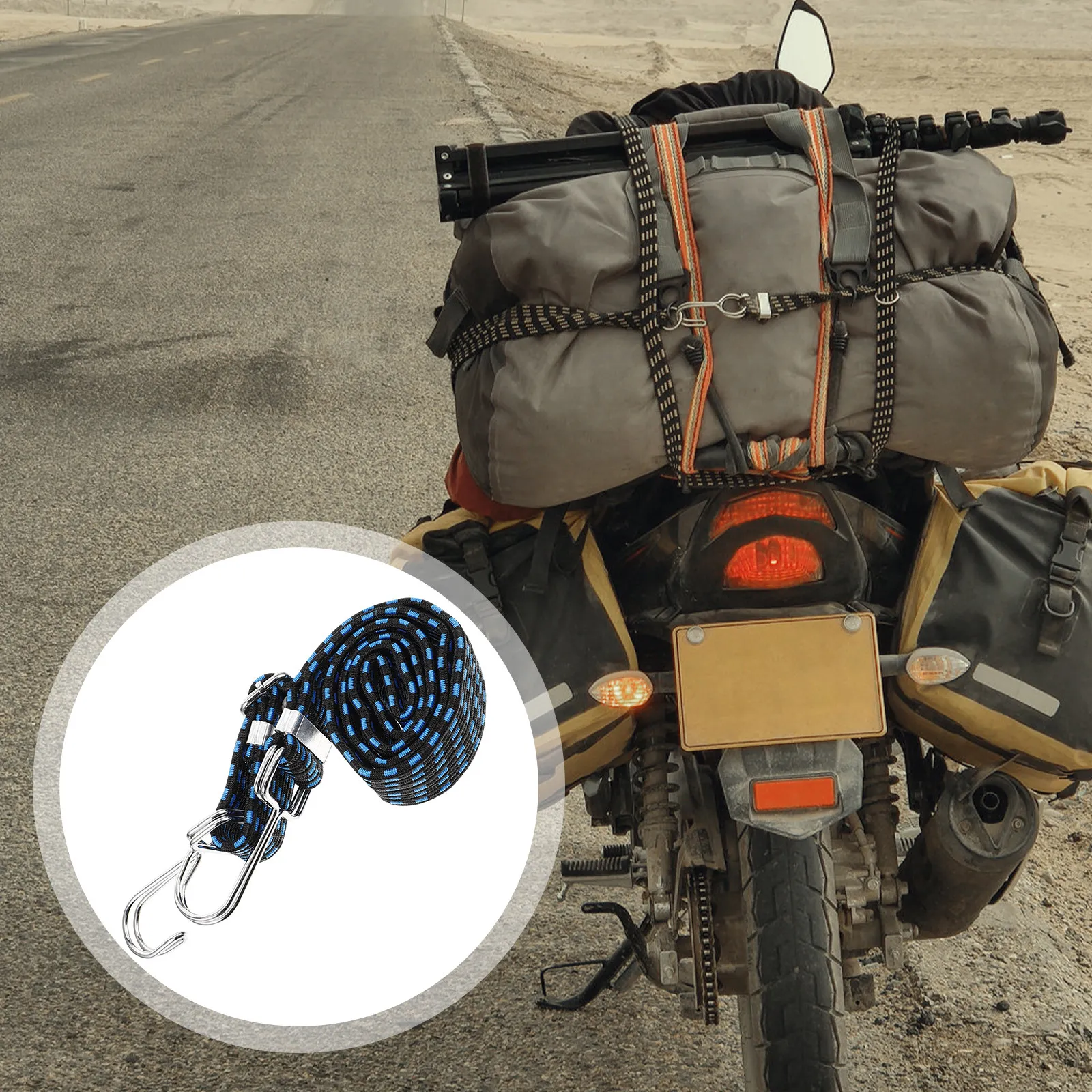 

Bungee Cord Bike Luggage Strap Adjustable Elastic Rope Tie Downs Heavy Duty Clips Outdoor Bungee Cords Bike Cargo Fixing Rope