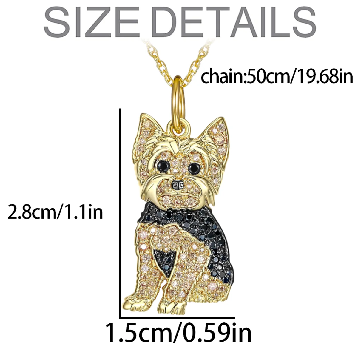 Exquisite Cute Yorkshire Pendant Necklace Women\'s Elegant Pet Puppy Jewelry Animal Accessories Birthday Gifts for Dog Lovers