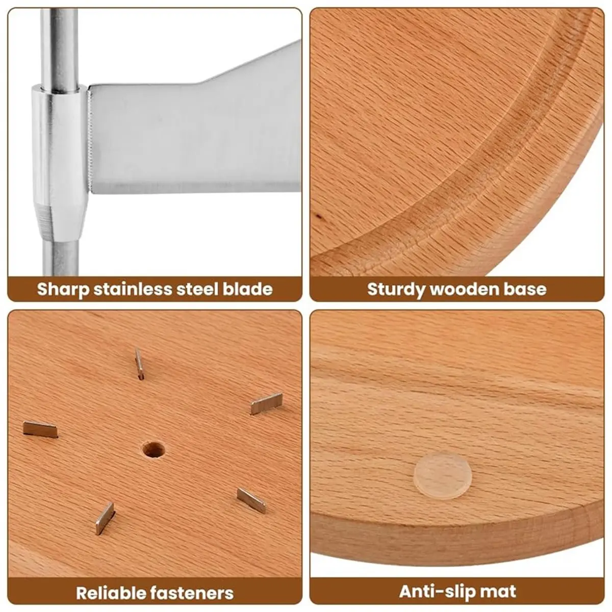Stainless Steel Cheese Curler with Wood Base, Ideal for Cheese and Chocolate Shavings