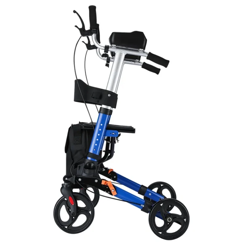 

Elderly Foldable Walker Walking Stick with Double Arms Support Holder Disabled Legs Rehabilitation Mobility Aid Standing Frame