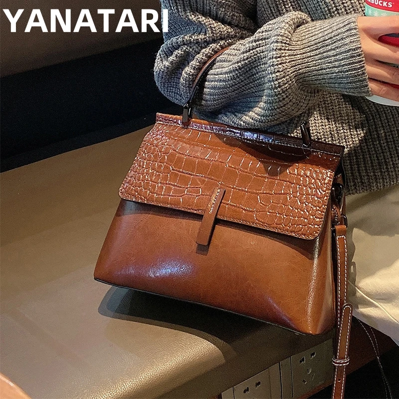 Female genuine leather bag handbag vintage shoulder bag for women Handbags Ladies Large Capacity cross bag Crossbody bag