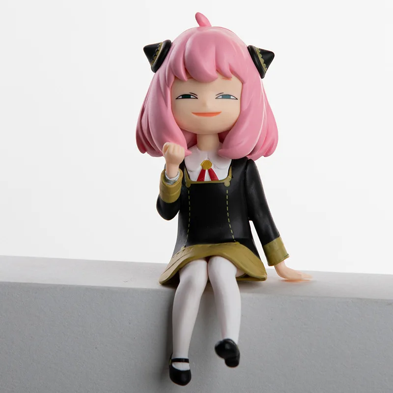 13 cm Anime Anya Forger Q Versione Postura seduta Statua a doppia testa Action Figure Modello in PVC Giocattoli bambola Ornamento da tavolo Regali