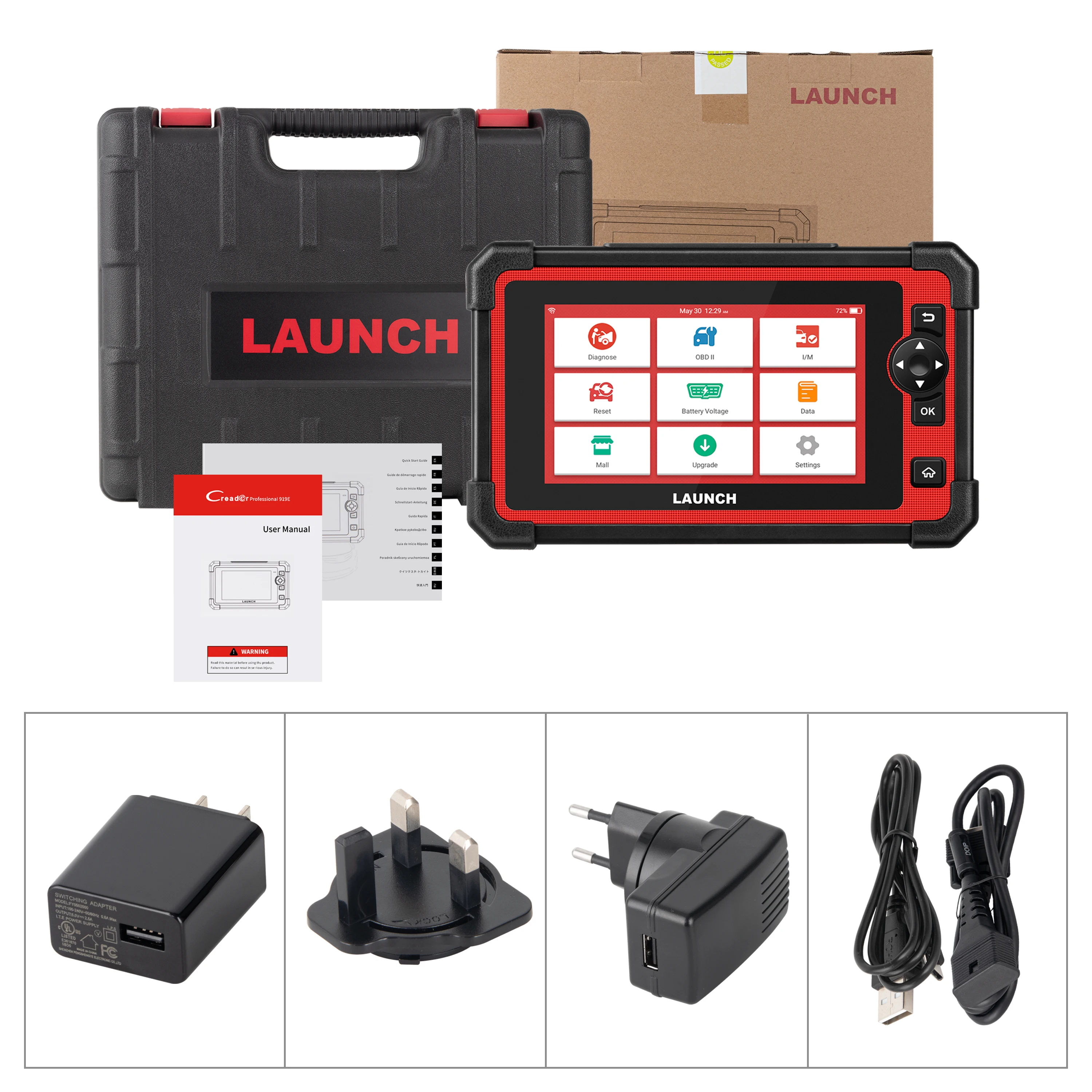 LAUNCH X431 CRP919E OBD2 Scanner, 2026 Bidirectionele Scantool als CRP919EBT, CANFD/DoIP/FCA SGW, ECU Code, 35+ Servicefuncties