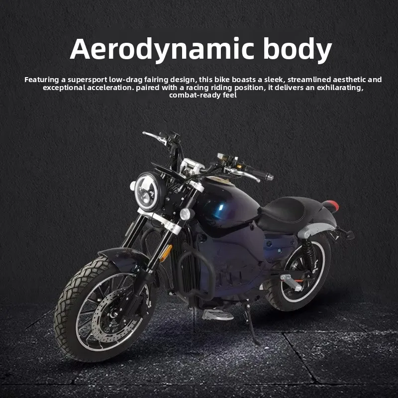 High Speed Electric Sport Motorcycle 72V 3000W Adult Electric Street Bike Powerful Storm E-Moto for Urban Commuting Racing