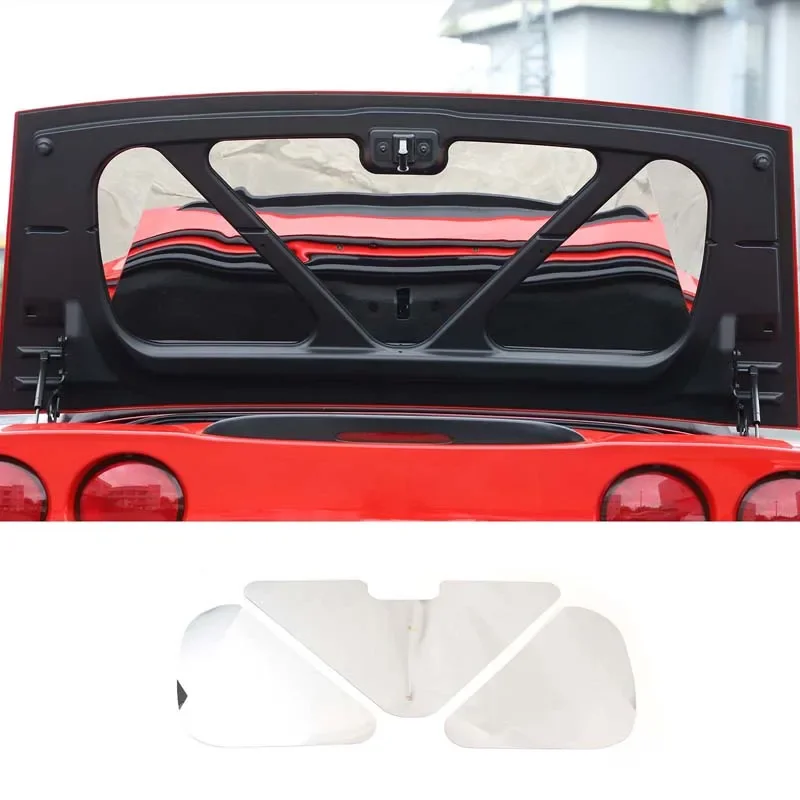 For Chevrolet Corvette C6 2005-2013 stainless steel silver Car Trunk Lid Liner Trim sticker Car accessories