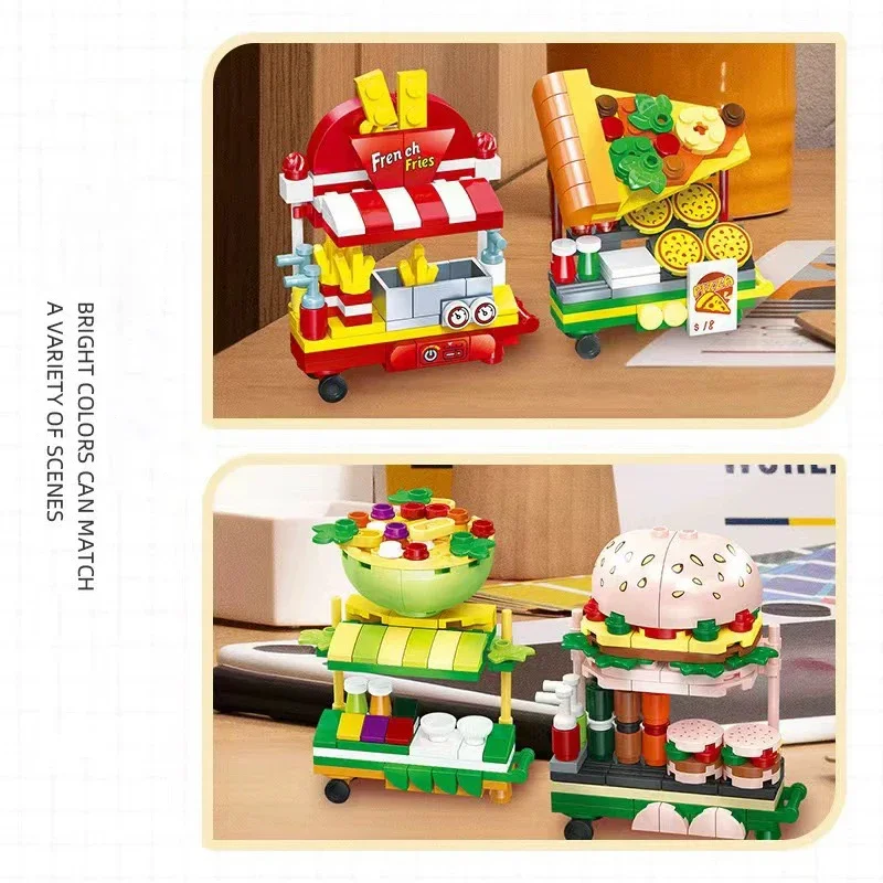 Bloques de construcción lepins para niños, juguete de ladrillos para armar puesto de freír francés, serie calles de Ciudad, ideal para regalo de cumpleaños, MOC