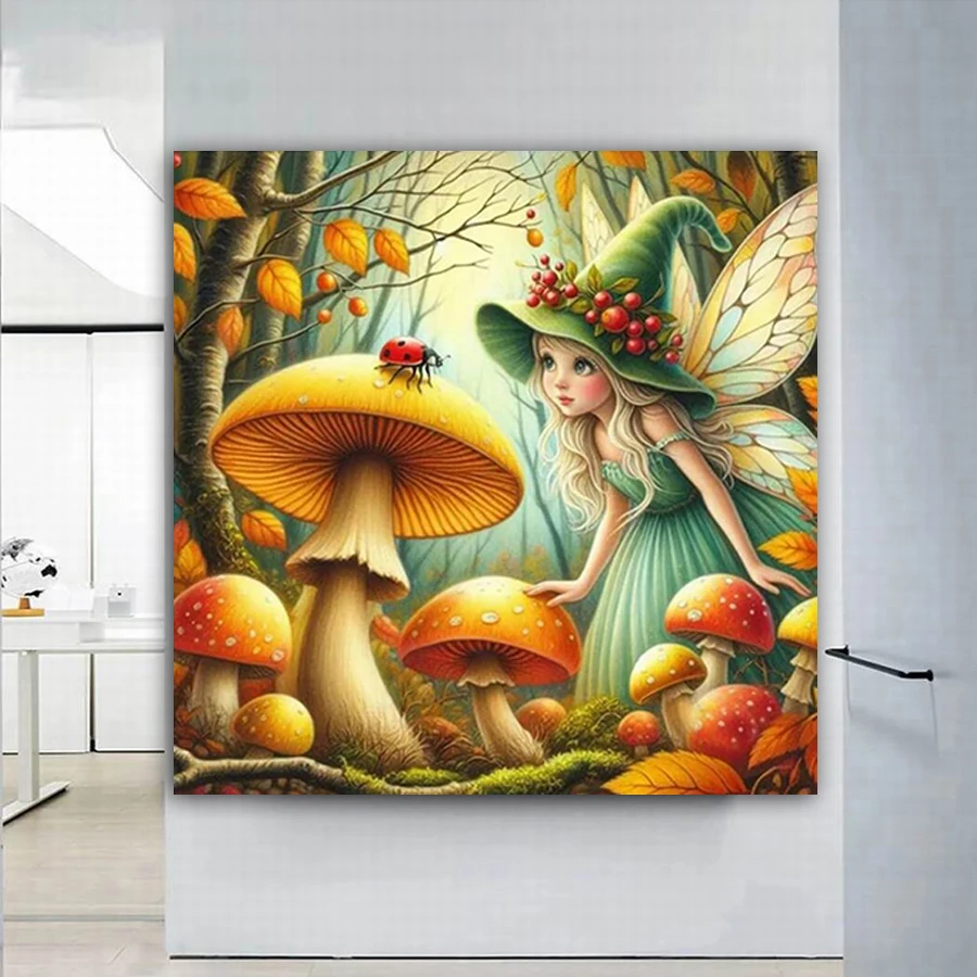 New Collection Mushroom Elf Mosaic Painting Cartoon Diy Full Diamond Embroidery Sale Beatles Manual Arts Wall Decor AA5115