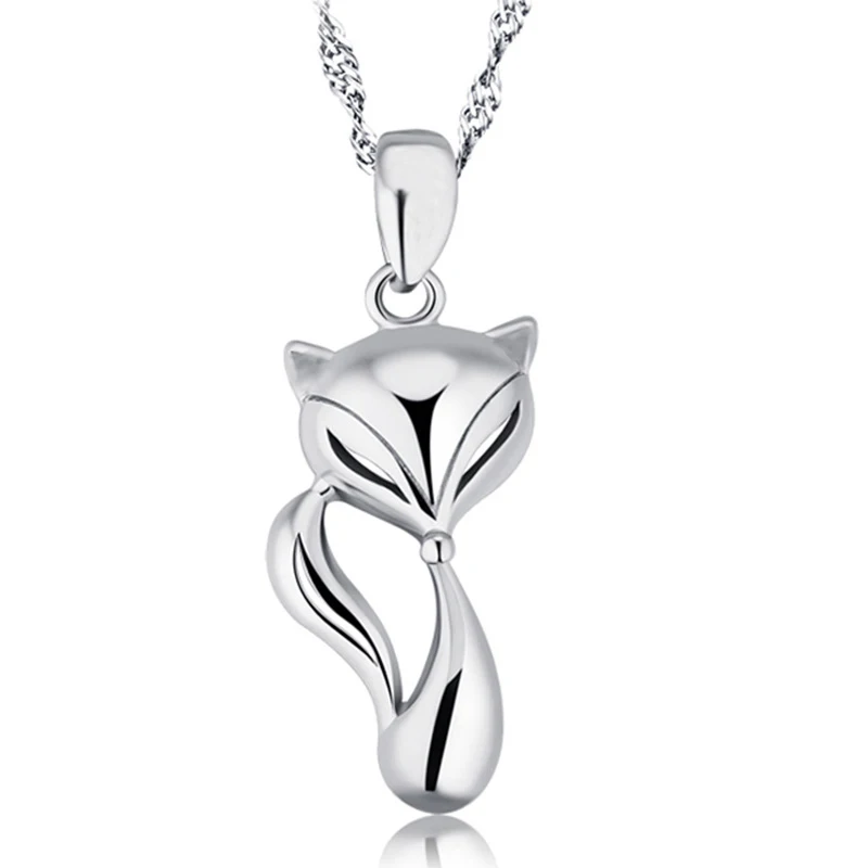 Nowa moda 925 Sterling Silver zwierząt Fox naszyjnik dla kobiet dziewczyna piękny Collier Choker naszyjniki kołnierz biżuteria