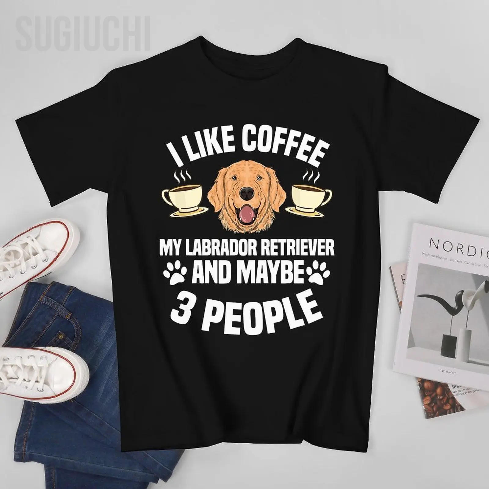 Men Labrador Retriever Dogs LAB I Like Coffee Tshirt Tees O-neck T Shirts Women Boys 100% Cotton Short T-Shirt Unisex