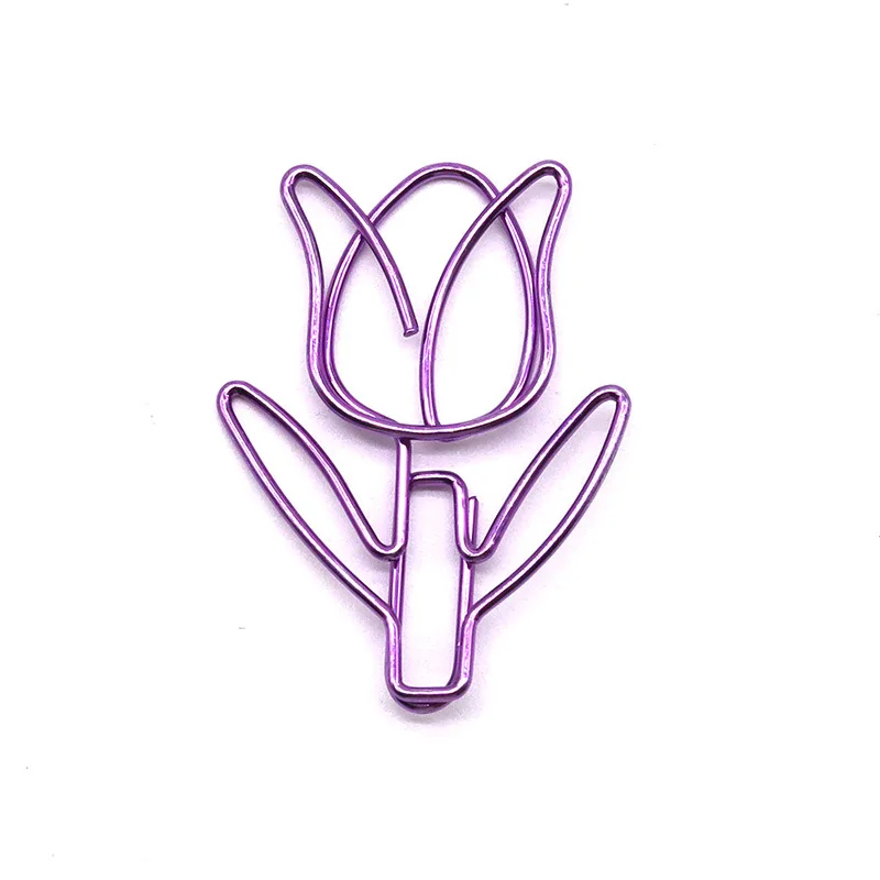 20/50PCS Tulpe Büroklammern Kawaii Notebook Planer Lesezeichen Koreanische Schreibwaren Ticket Foto Clip Büro Liefert Lesezeichen Ordner