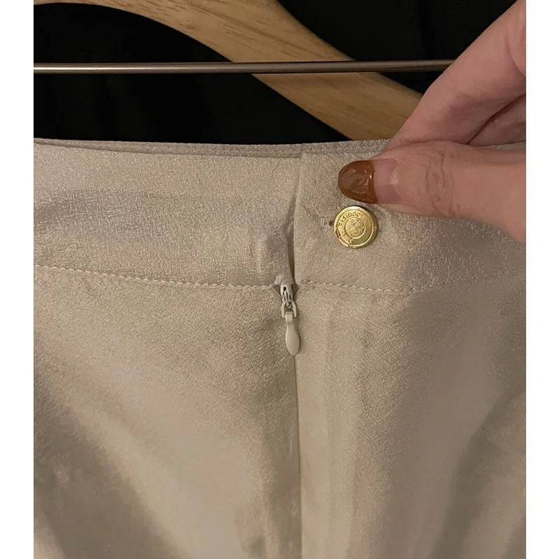 Taille haute a-ligne jupe Midi femmes décontracté été Design Sensation fée coupe ample coton mélange jupes coréen Sle