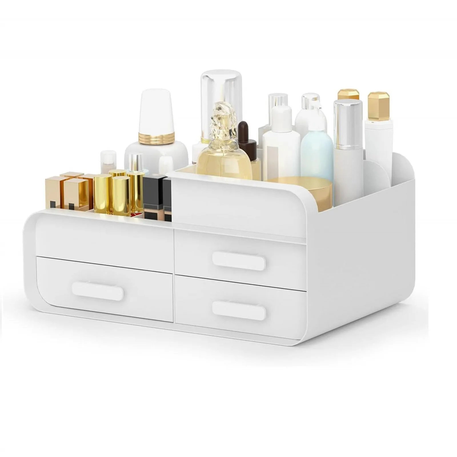 

Large Makeup Desktop Storage Box Vanity Countertop Organizer with Drawers for Brushes Eyeshadow Lotions Lipstick Nail Polish