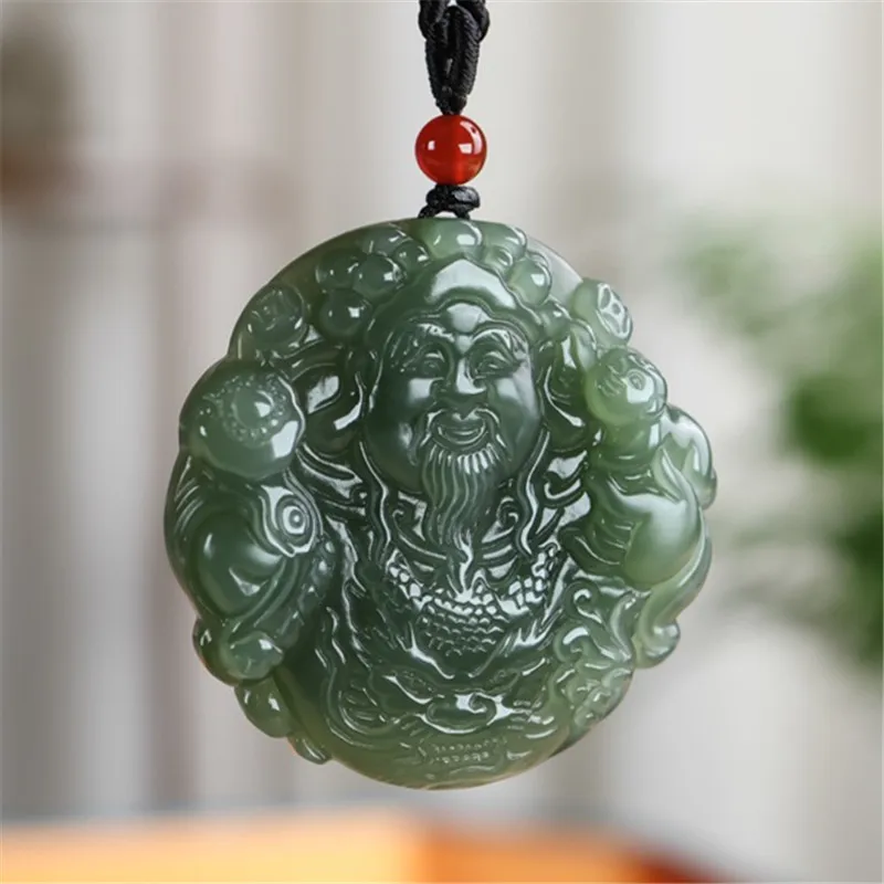 Natural Hetian , Lake Green, Fortune Amulet Men And Women, Round Jade Pendant