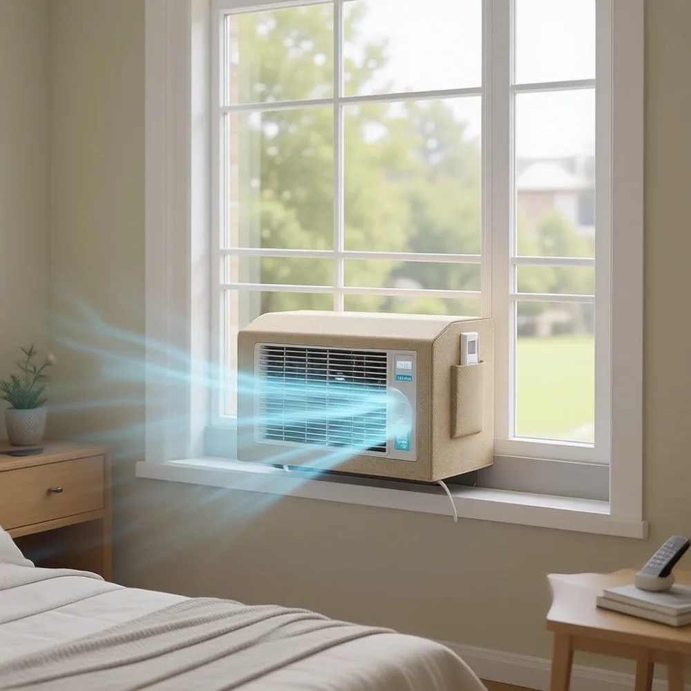 2 Pack Insulated Window AC Cover Set for U Shaped Units Full Coverage Weatherproof Winter Indoor Outdoor