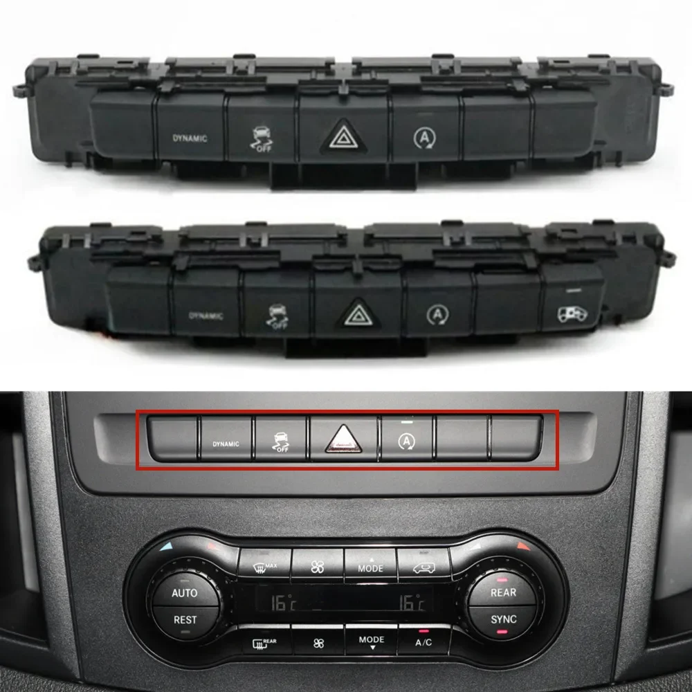 Console AC Heater Temperature Climate Hazard Alarm Dynamic Control Button Switch For Mercedes Benz Vito Metris W447 W448 16-23