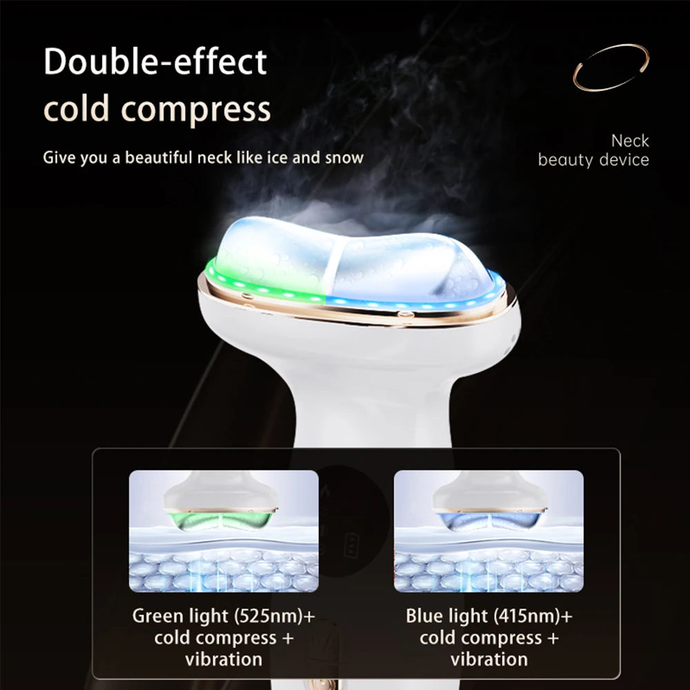 مكركرنت الوجه الرقبة مدلك مصباح ليد العلاج الوجه النحات الاهتزاز التدفئة وضغط الجليد أداة العناية بالبشرة لشد الوجه
