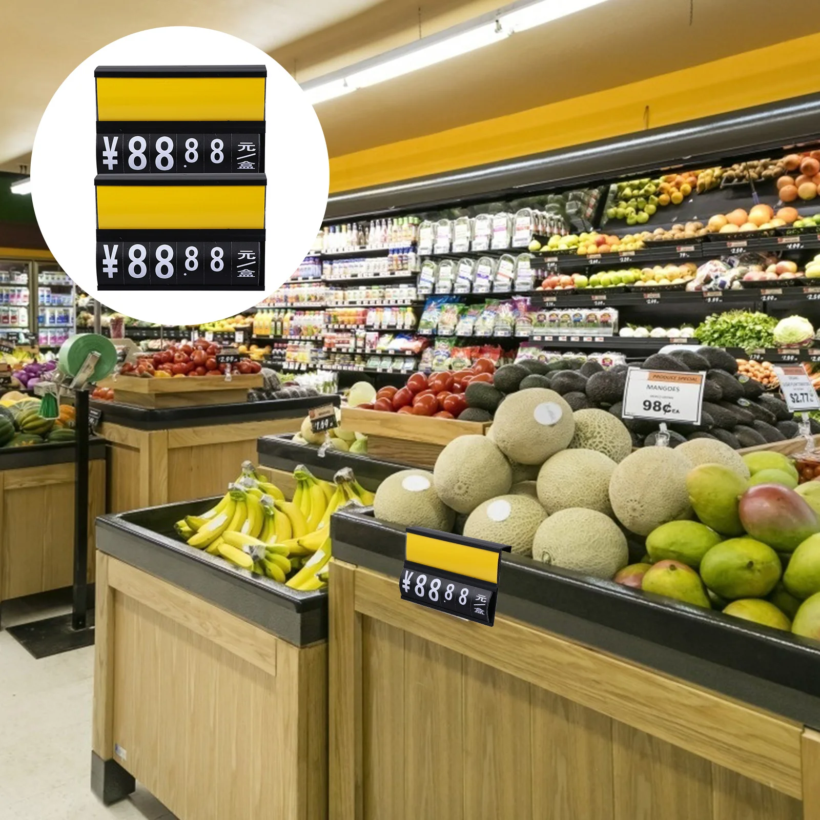 

2Pcs Supermarket Price Tag Premium Material Combined Label Holder Portable Lightweight Price Display for Retail Grocery Store