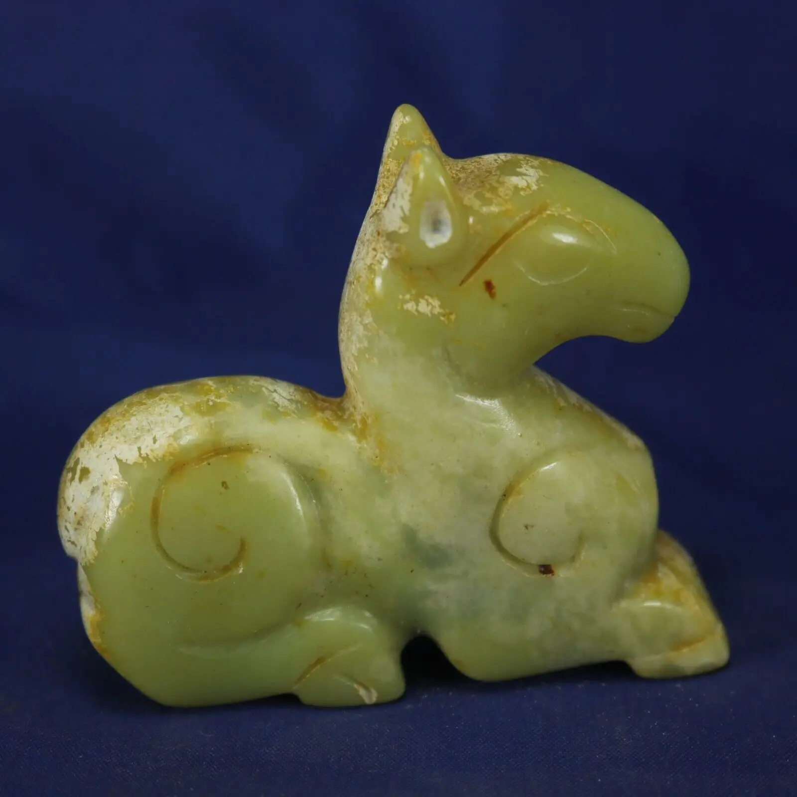 

Unique Chinese Old Jade Hand Carved Auspicious Horse Statues Amulets