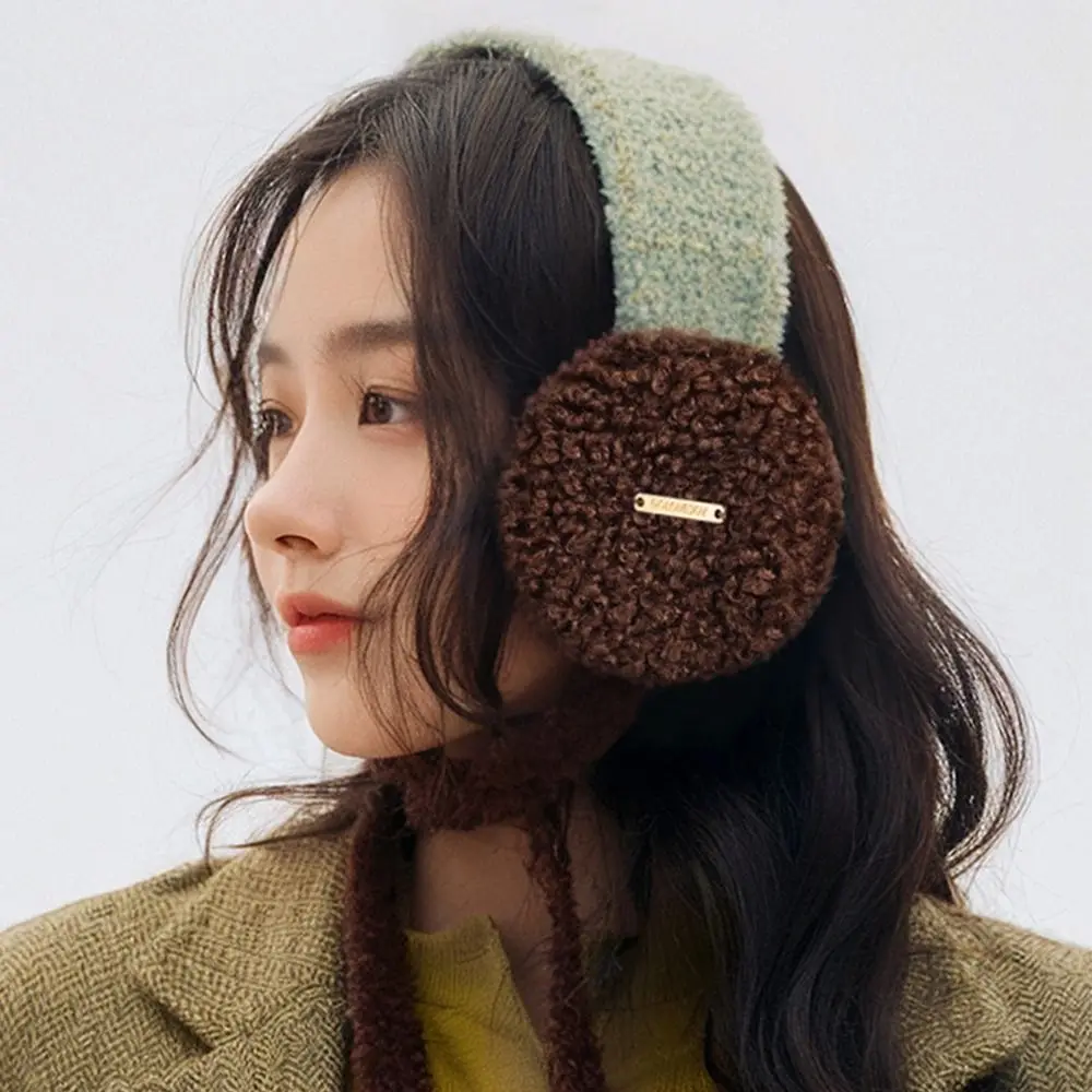 Nuevo Orejeras de felpa enrolladas, cubierta de oreja a prueba de heladas a juego, protección cálida para los oídos,