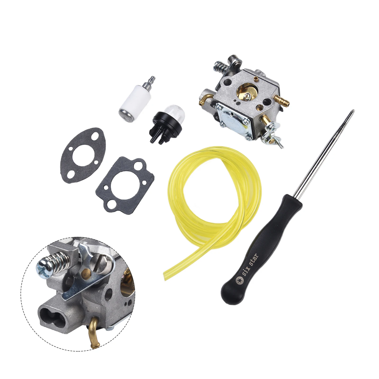 584901401 For Carburetor Kit with Fuel Hose for Trimmer Includes 1 Fuel Filter 1 For Carburetor and 2 Gaskets for Easy Use