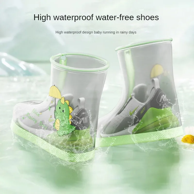 Children Rain Boots Cover Non-Slip Waterproof Shoe Cover Women's Baby Student Overshoe Boys and Girls Outer Wear Rain Shoes