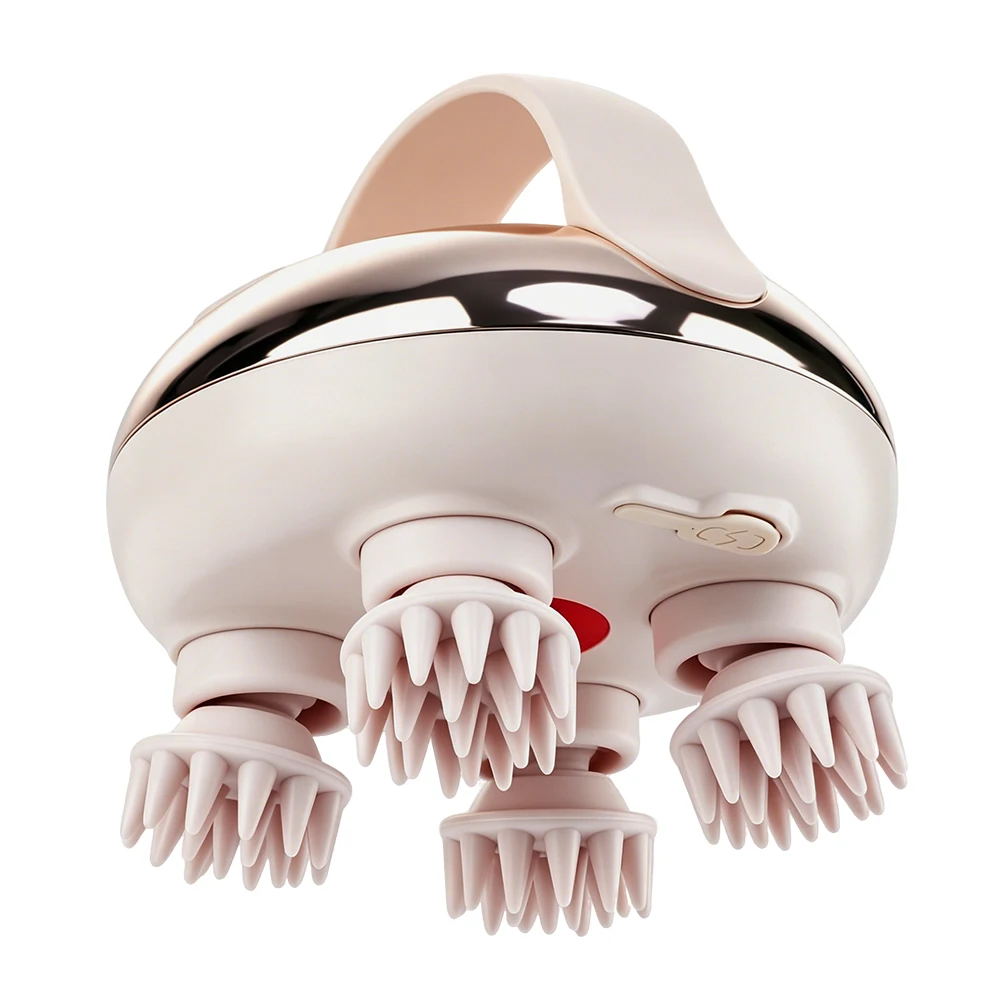 

Rechargeable Handheld Scalp Massager with 4 Removable Claws Stress Relief Head Scratcher for Relaxing Head Massager