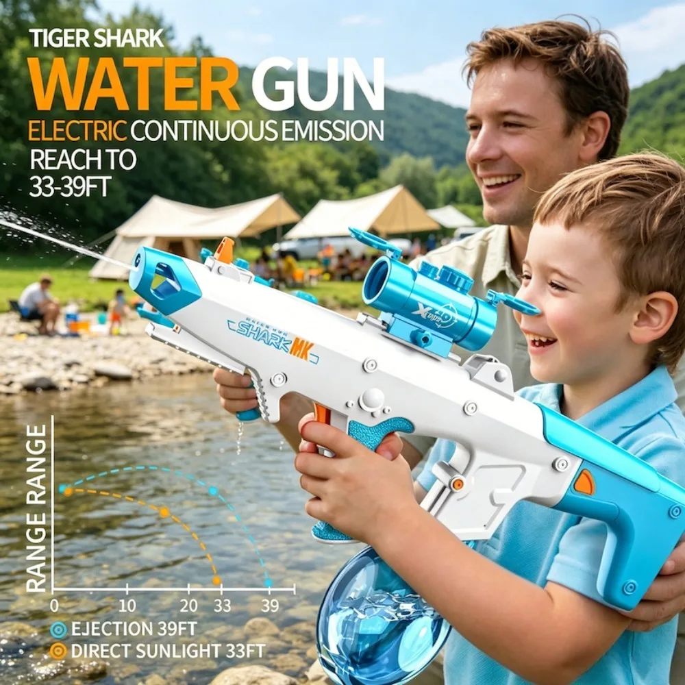 

High Pressure Electric Water Gun Toy Full Automatic Water Blaster Summer Outdoor Pool Beach Water Fight Games Toy for Children