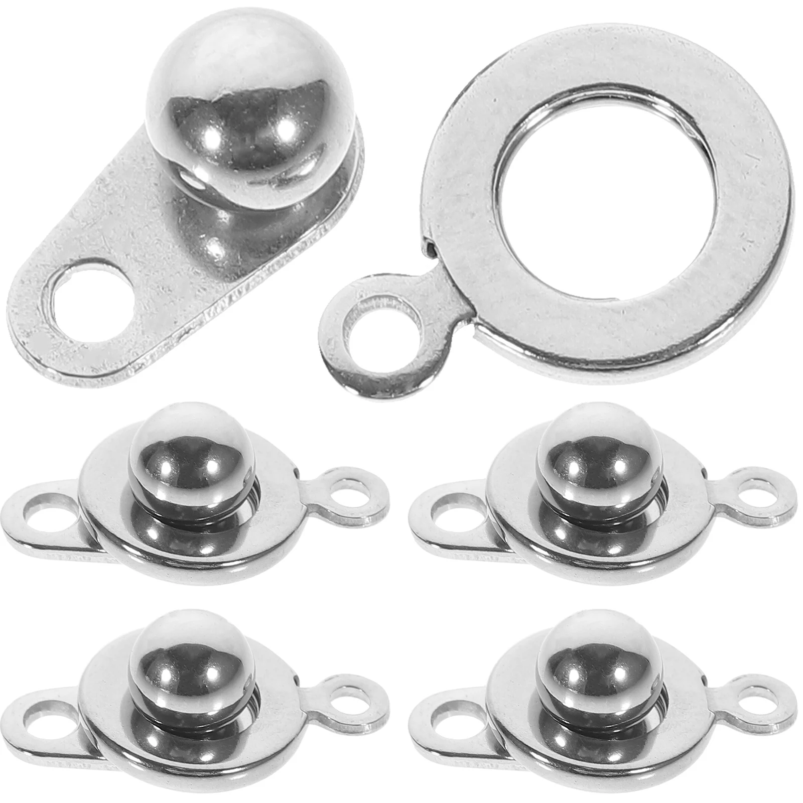 

5 pcs Stainless Snap Clasps Rotary Buckle Jewelry Clasps Silver Color DIY Jewelry Necklace Bracelet Making Tools
