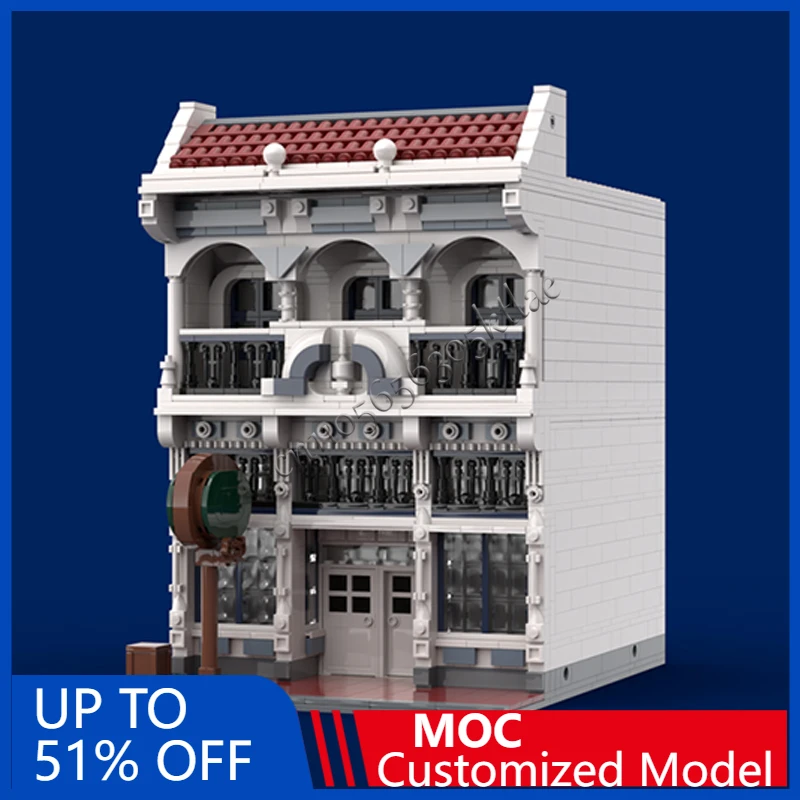 1469 Uds. Escena de calle de ciudad salón de MOC tecnología de bloques de construcción Modular personalizada diseño creativo juguete para regalo de montaje DIY