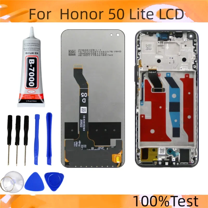 

6,67 "; Оригинальный ЖК-дисплей для Honor 50 Lite, сенсорный экран с дигитайзером для Honor 50 Lite NTN-L22, экран NTN-LX1 с рамкой