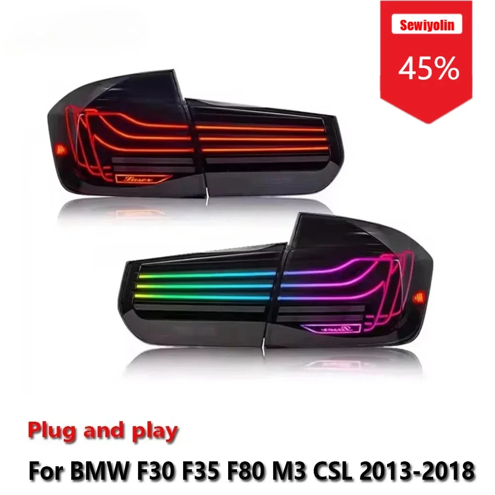 

Sewiyolin Автомобильные светодиодные задние фонари в сборе для BMW F30 F35 F80 M3 CSL 2013-2018 Авто задние противотуманные фары DRL с тормозным указателем поворота, заглушка и P