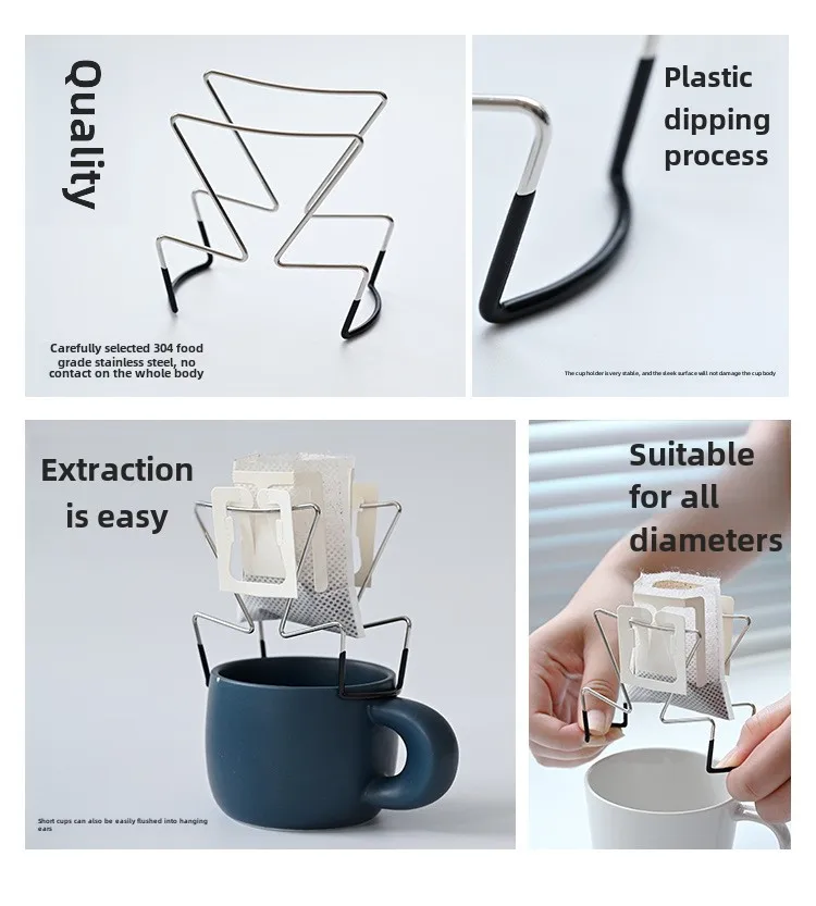 Kaffeefilterhalter für Drip Bags, Edelstahl-Kaffeefilterhalter, Japanischer Outdoor-Kaffeefilterhalter zum Aufhängen, Tragbarer Ständer – Detail 5