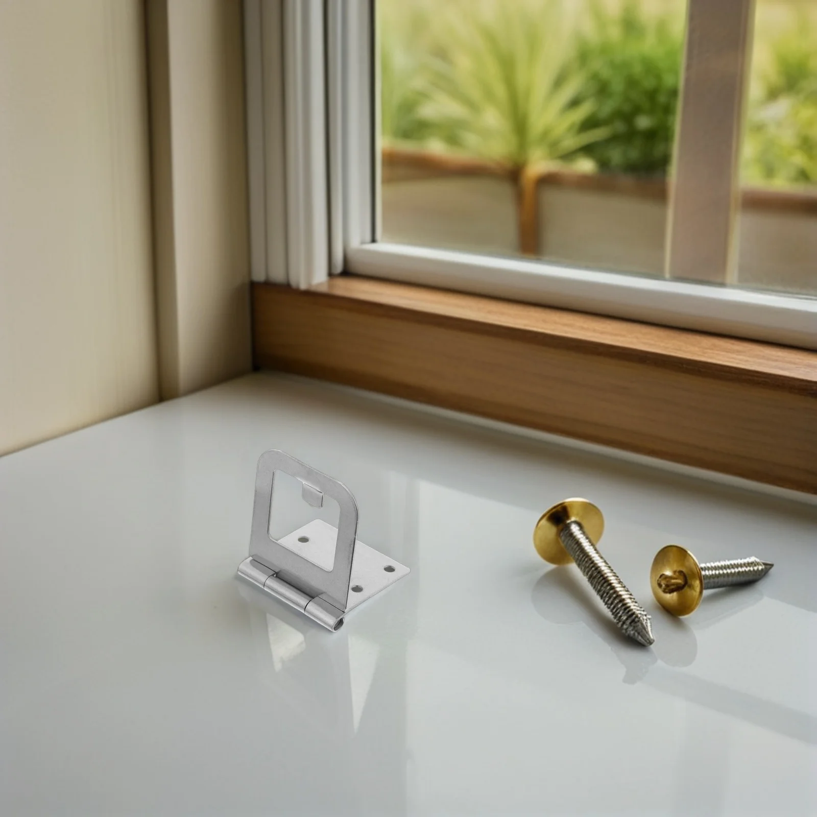 

4Pcs Stainless Steel Sliding Window Screen Hinge Flat Lock Catch for Balcony Patio Screen Door Replacement Silver Hinges