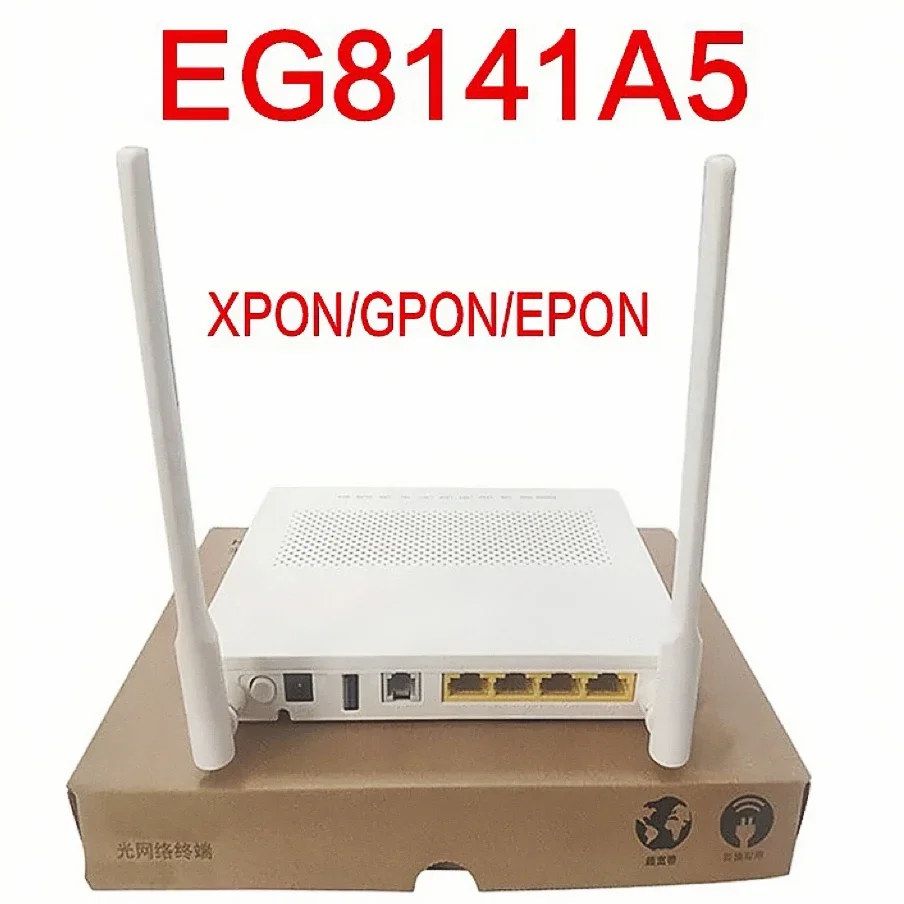 

XPON ONU ONT EG8141A5 FTTH Modem Router Original Bare Metal Adapter 1GE+3FE+1tel+2.4wifi With English Software