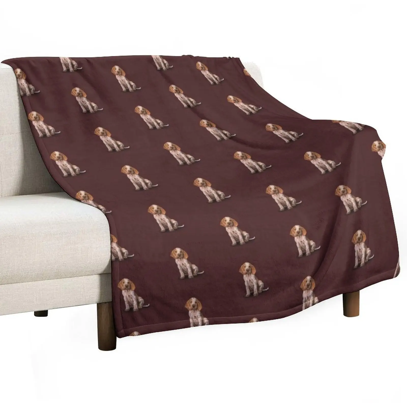 Manta decorativa suave para el hogar, diseño Bracco Italiano, para sofá y dormitorio