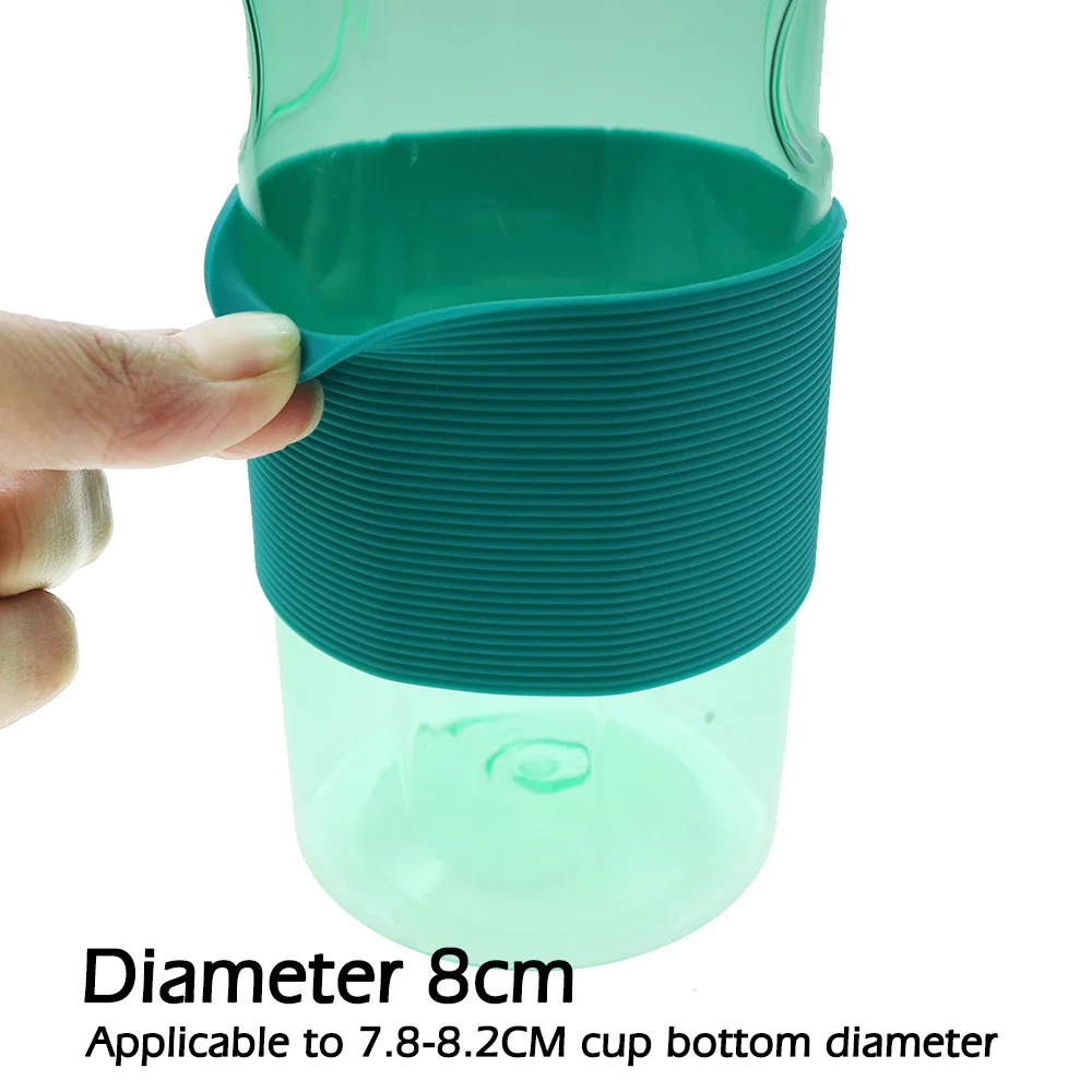 2Pc/Set 8cm 15 Colour Threaded Soft Silicone Cup Sleeve And Bottom Suit Heat Insulated Anti Slip Good Toughnes Odorless Elastic